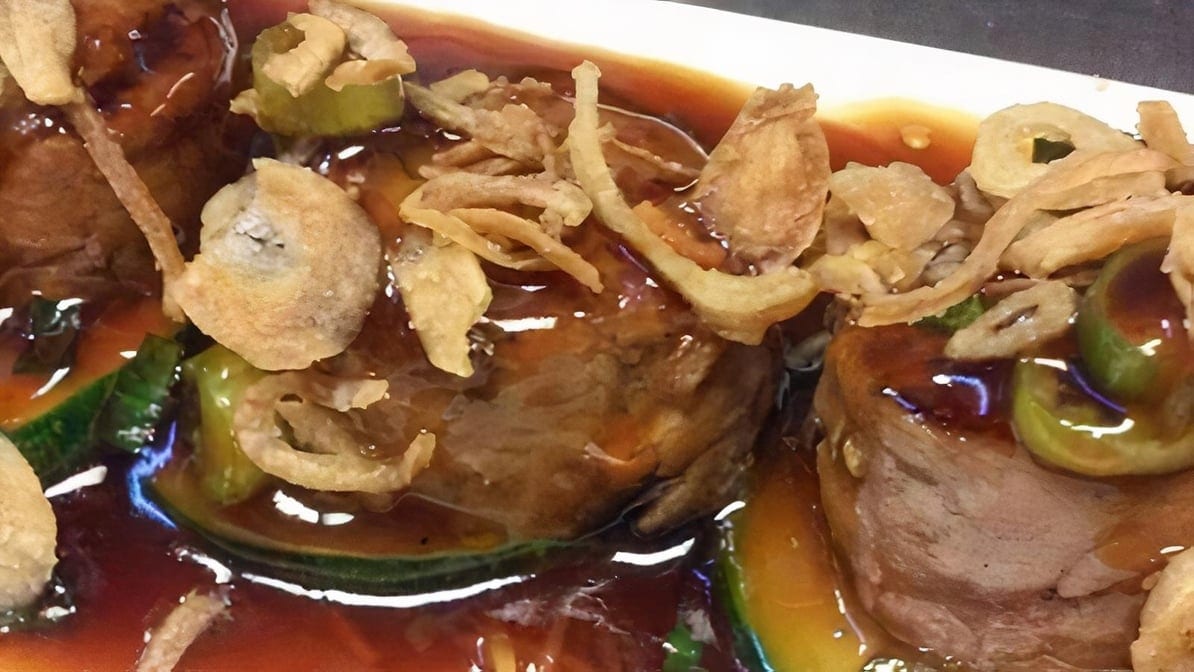 Braised Sirloin Negimaki.